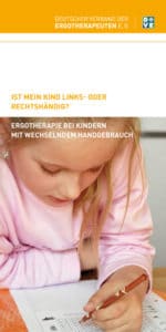 Abbildung einer Broschüre zum Thema Ergotherapie bei Kindern mit unklarer Händigkeit