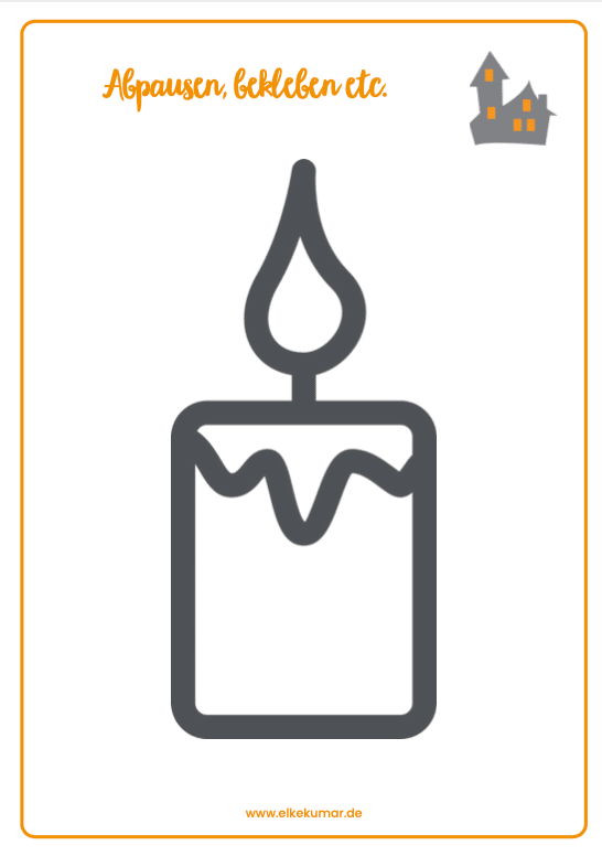 Bild zeigt Ausmalbild mit einer dicken Kerze